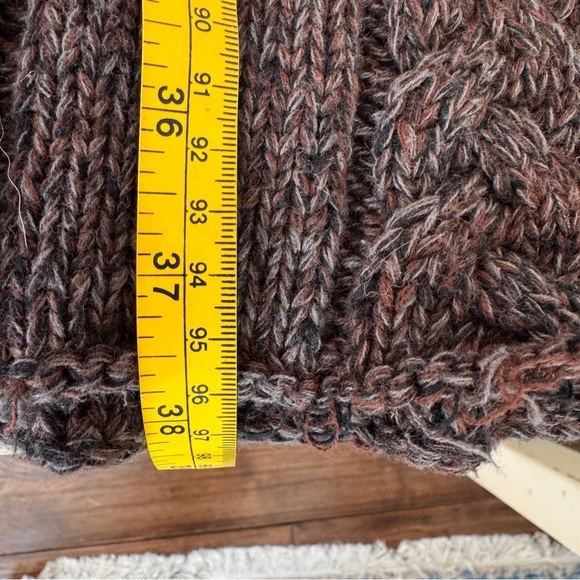 LeLe Hand Knitted Brown Cable Knit Midi Pull On Womens Size X Vintage - Picture 11 of 13